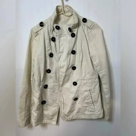 H&M Women's Utility Jacket White Size 14 with Many Pockets - Picture 1 of 5